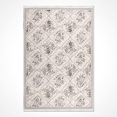 Bej Çerçeveli Akrilik Makine Halısı