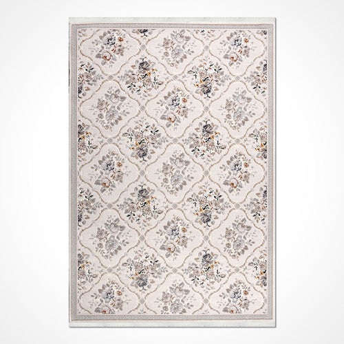 Bej Çerçeveli Akrilik Makine Halısı