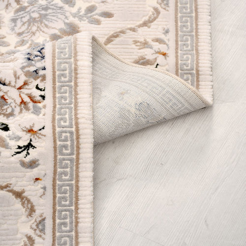 Bej Çerçeveli Akrilik Makine Halısı