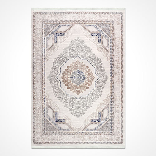 Krem Göbekli Akrilik Makine Halısı