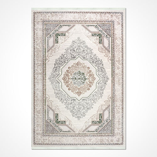 Krem Göbekli Akrilik Makine Halısı