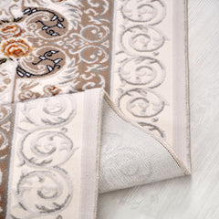 Bej Çerçeveli Akrilik Makine Halısı