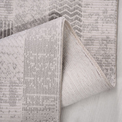 Gri Geometrik Akrilik Makine Halısı