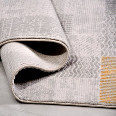 Gri Geometrik Akrilik Makine Halısı