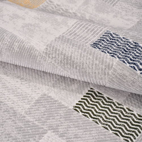 Gri Geometrik Akrilik Makine Halısı