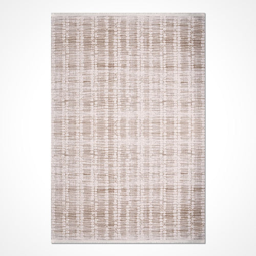 Bej Modern Akrilik Makine Halısı