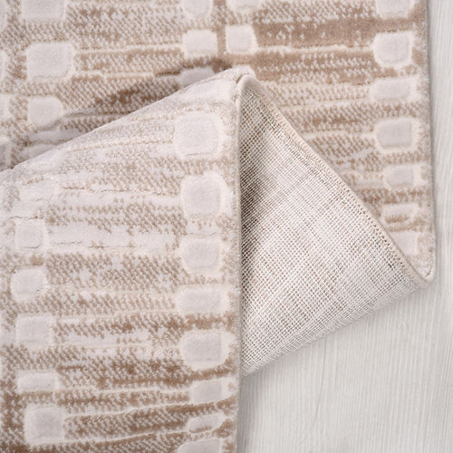 Bej Modern Akrilik Makine Halısı