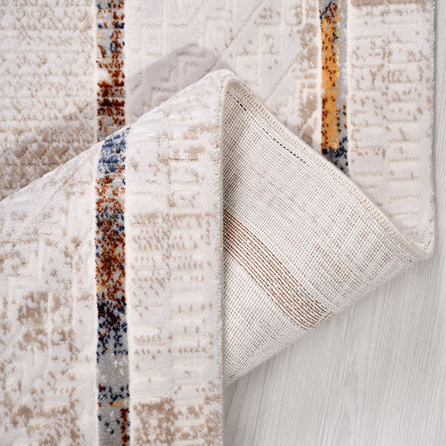 Bej Çerçeveli Akrilik Makine Halısı