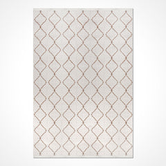 Bej Modern Akrilik Makine Halısı