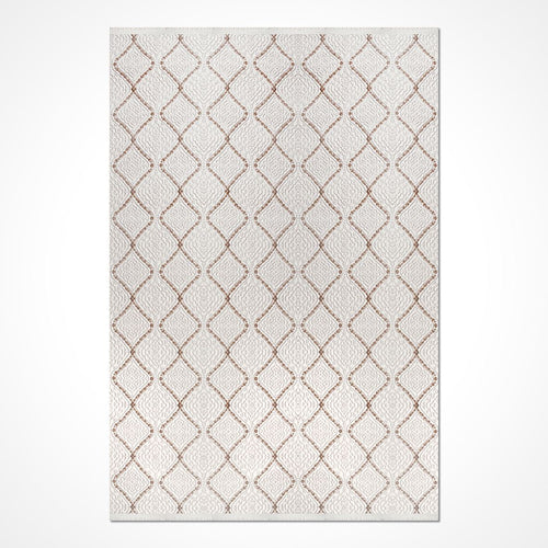 Bej Modern Akrilik Makine Halısı