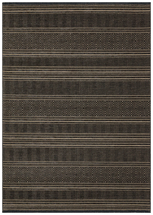 Halınet Long Beach Antrasit Geometrik Polyester Makine Halısı