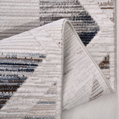 Bej Geometrik Akrilik Makine Halısı