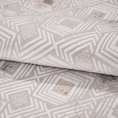 Bej Geometrik Akrilik Makine Halısı