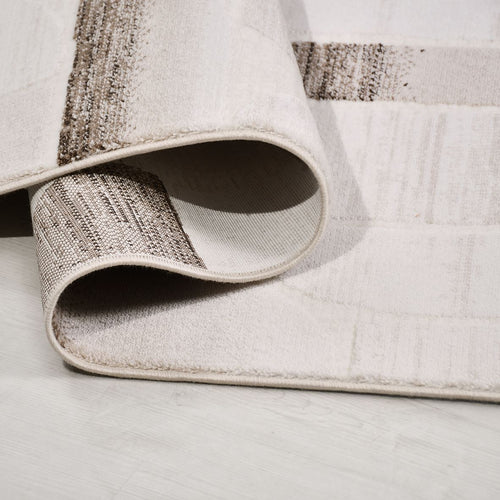 Bej Geometrik Akrilik Makine Halısı