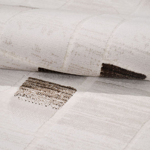 Bej Geometrik Akrilik Makine Halısı