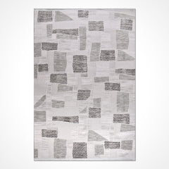 Gri Geometrik Akrilik Makine Halısı