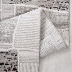 Gri Geometrik Akrilik Makine Halısı