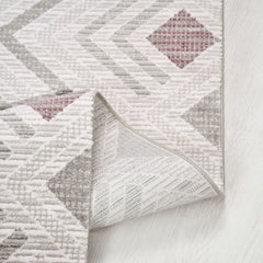 Kahverengi Geometrik Akrilik Makine Halısı