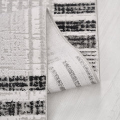 Gri Geometrik Akrilik Makine Halısı