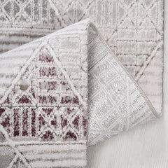 Bej Geometrik Akrilik Makine Halısı