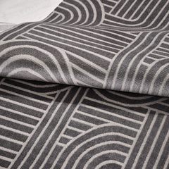 Gri Geometrik Akrilik Makine Halısı