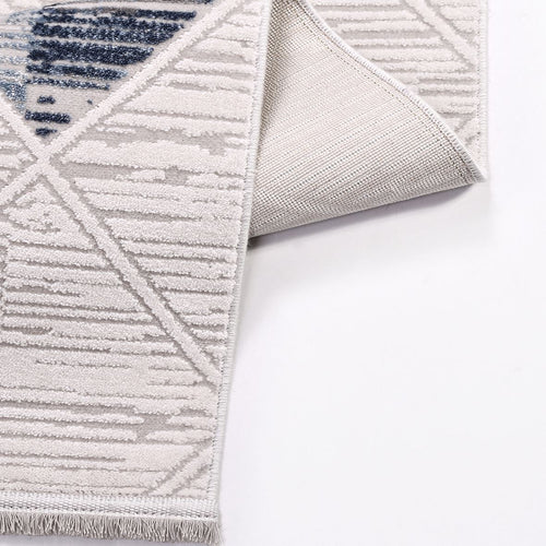 Mina Abnormal Geometrik Akrilik Makine Halısı 100x150 Saçaklı
