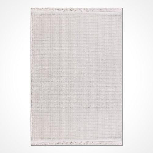 Beyaz Modern Polyester Makine Halısı