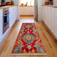 Göbekli Pamuklu Antialerjik Yıkanabilir Dijital Baskılı Alan Halısı