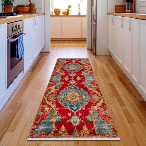 Göbekli Pamuklu Antialerjik Yıkanabilir Dijital Baskılı Alan Halısı