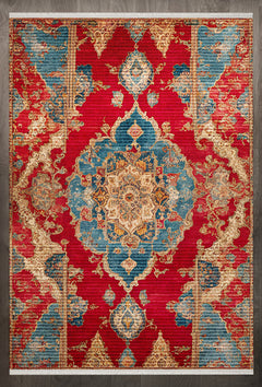 Göbekli Pamuklu Antialerjik Yıkanabilir Dijital Baskılı Alan Halısı