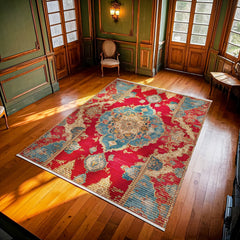 Göbekli Pamuklu Antialerjik Yıkanabilir Dijital Baskılı Alan Halısı