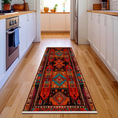 Klasik Pamuklu Kaymaz Tabanlı Yıkanabilir Dijital Baskılı Alan Halısı