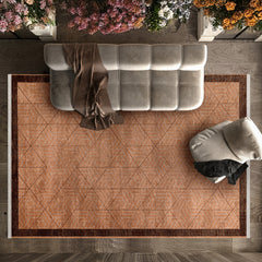 Geometrik Pamuklu Antialerjik Dijital Baskılı Alan Halısı