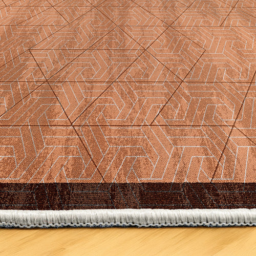 Geometrik Pamuklu Antialerjik Dijital Baskılı Alan Halısı