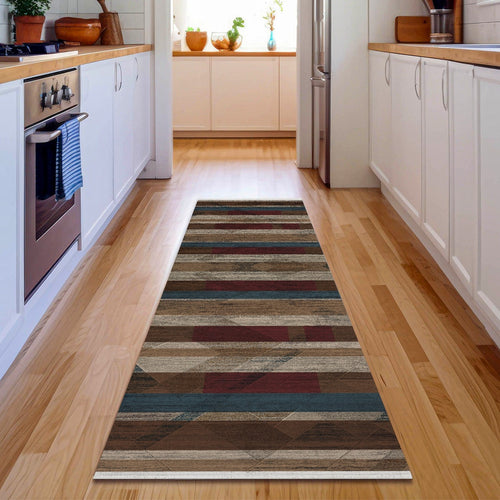 Modern Pamuklu Kaymaz Tabanlı Dijital Baskılı Alan Halısı