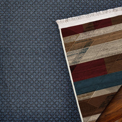 Modern Pamuklu Kaymaz Tabanlı Dijital Baskılı Alan Halısı