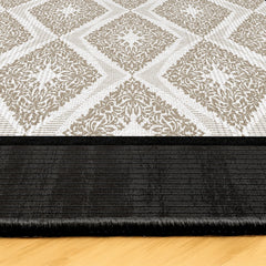 Modern Çerçeveli Pamuklu Yıkanabilir Dijital Baskılı Alan Halısı