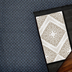 Modern Çerçeveli Pamuklu Yıkanabilir Dijital Baskılı Alan Halısı