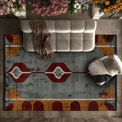 Modern Desenli Antialerjik Pamuklu Yıkanabilir Dijital Baskılı Alan Halısı