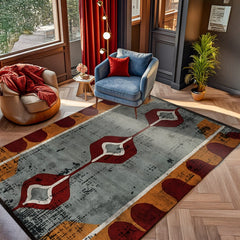 Modern Desenli Antialerjik Pamuklu Yıkanabilir Dijital Baskılı Alan Halısı