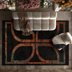 Çerçeveli Antialerjik Pamuklu Yıkanabilir Dijital Baskılı Alan Halısı