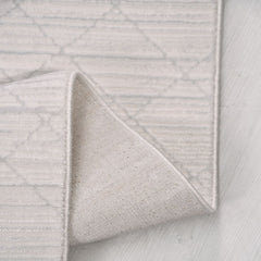 Krem Modern Polyester Makine Halısı