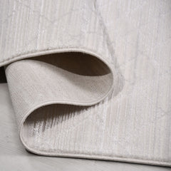 Krem Modern Polyester Makine Halısı