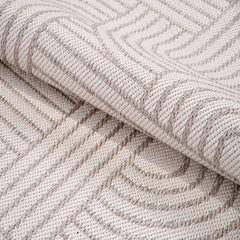 Bej Geometrik Pamuk Makine Halısı