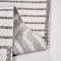 Krem Geometrik Pamuk Makine Halısı