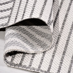 Krem Geometrik Pamuk Makine Halısı