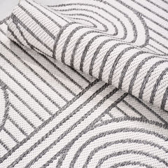 Krem Geometrik Pamuk Makine Halısı