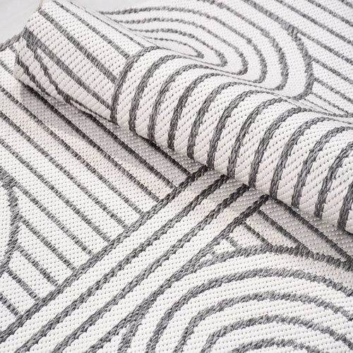 Krem Geometrik Pamuk Makine Halısı