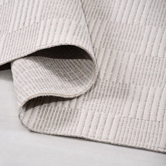 Bej Geometrik Pamuk Makine Halısı