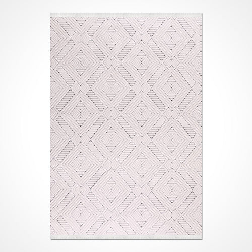 Krem Modern Polyester Makine Halısı